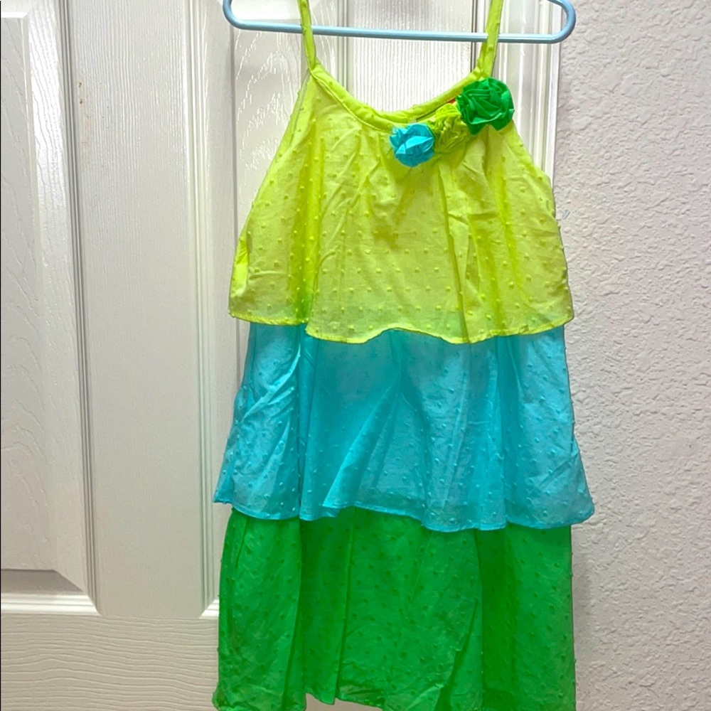 NWOT Girls layered dress multicolor